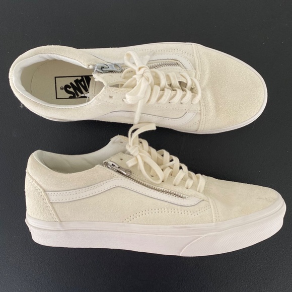 Vans Old Skool Zip Marshmallow/Blanc Suede Sneakers NWT - Picture 11 of 12